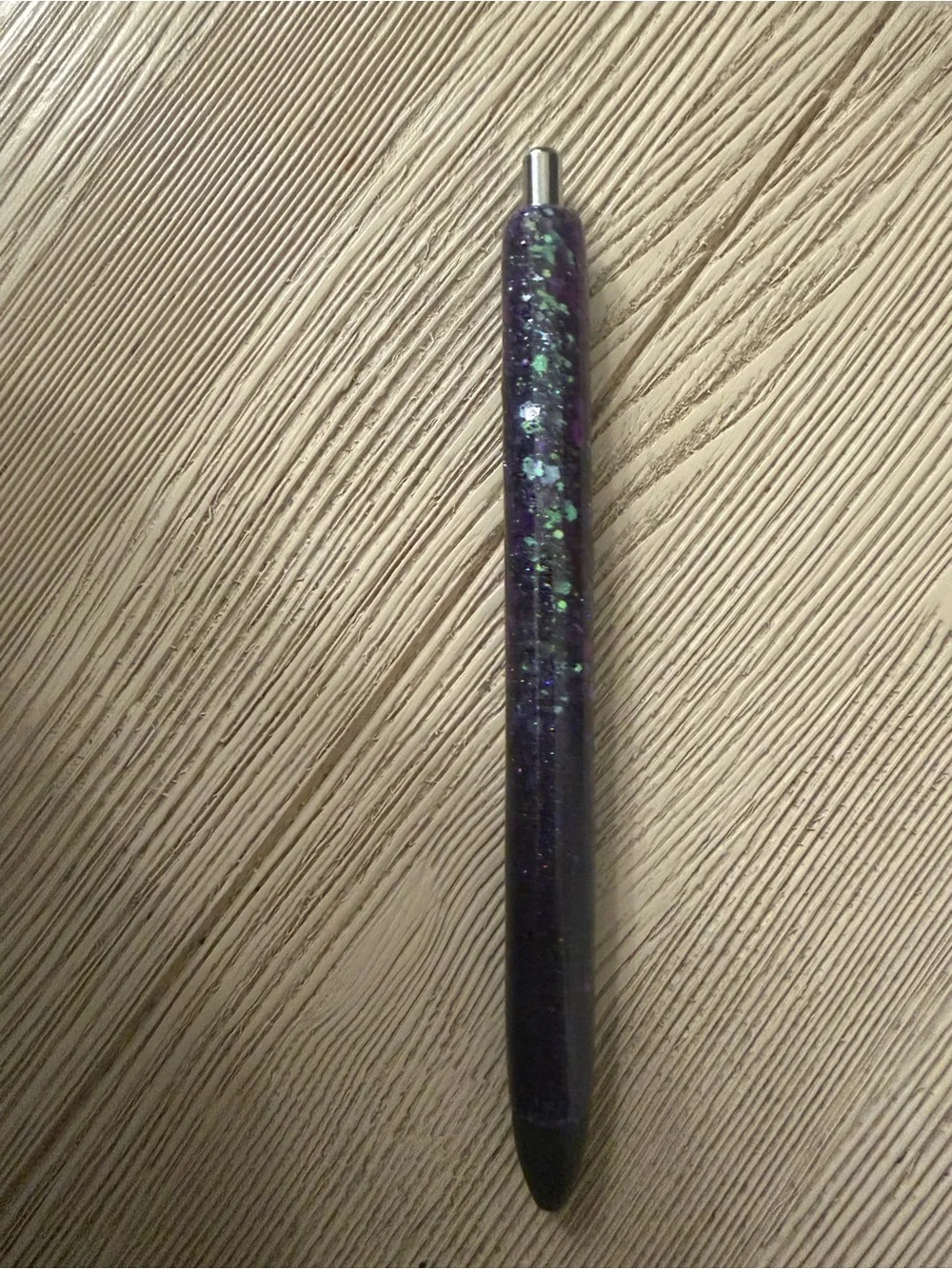 Glittery Midnight purple pen